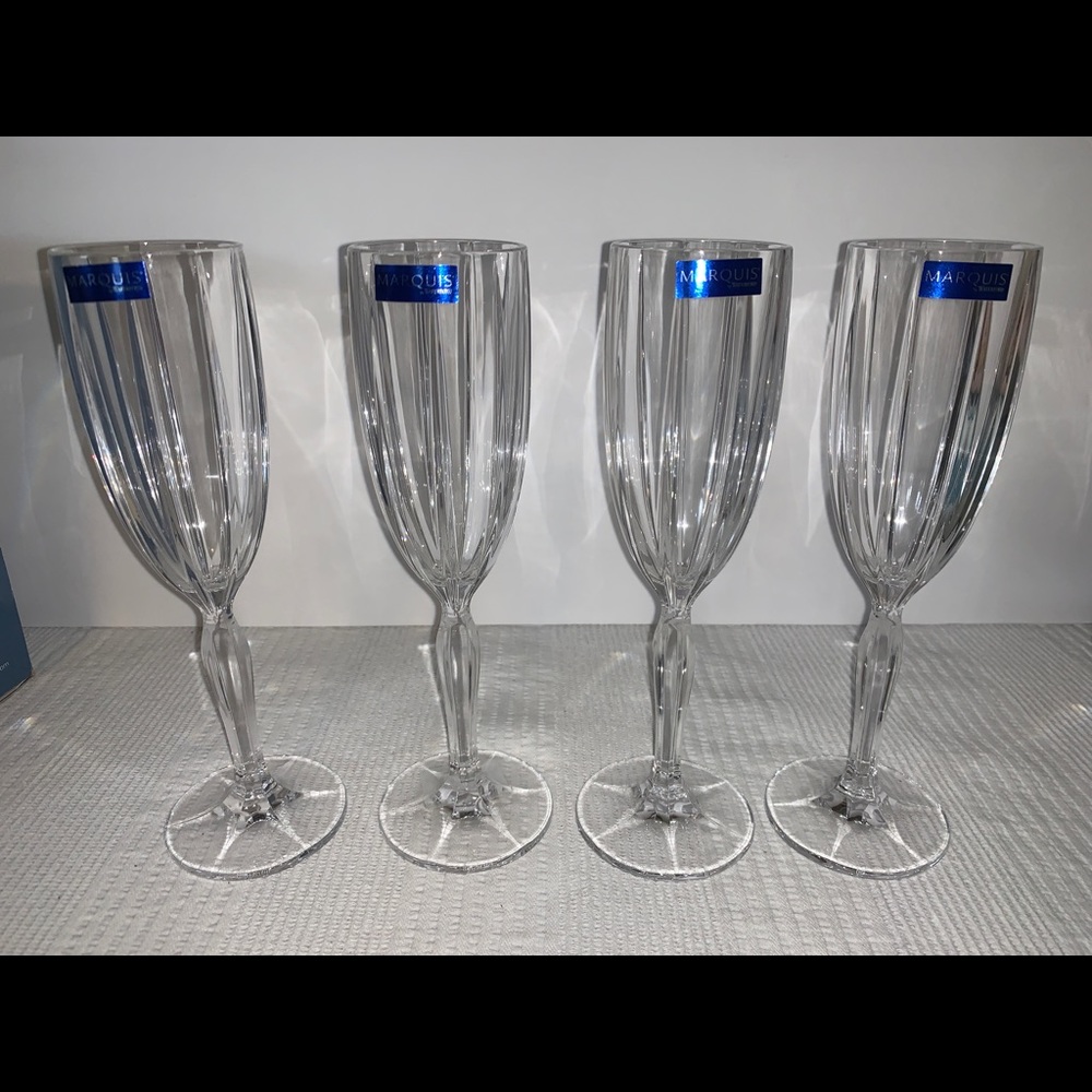 Waterford Marquis omega champagne flutes set of 4